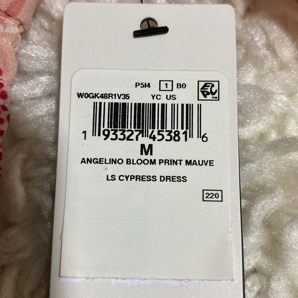 GUESS  CYPRESS RED PUFFED SLEEVES MAUVE PRINT SMOCKED MINI DRESS Sz ME… - Picture 9 of 16